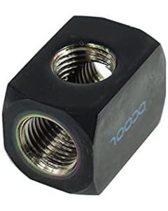 Alphacool 17030 HF Connection Terminal TEE T-Piece Round, G1/4 - deep Black Water Cooling Fittings