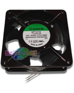 SUNON SP101A-1123HBL-GN AC Fan Ball Flange Mount, 115V, 0.21A-0.18A, 20W-18W, 50 Hz-60 Hz, 2750 rpm-3050 RPM, 120 mm L x 120 mm W x 38 mm H