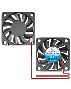 WINSINN DC 60mm Fan 24V 6010 Dual Ball Bearing Brushless Cooling 60mmx10mm 2PIN (Pack of 2Pcs)