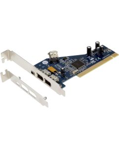 Sedna SEDNA - PCI 1394 Firewire 3 Ports Adapter ( 2 X 6 Pin + 1 x 4 pin External, 1 x 6 Pin Internal ), TI TSB43AB23 Chip Set, with Low Profile Bracket, SE-PCI-1394-3E1I-TI-LP