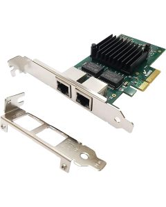 HINYSENO Dual Port RJ-45 10/100/1000Mbps PCI-Express x 4 Gigabit Ethernet Server Adapter Dual Port Network Interface Controller Card for I350AM2 Chipset, Compare to Intel I350-T2