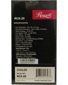 Rosewill RCX-Z5 92mm Two Ball Bearing/FDBB CPU Cooler - Retail